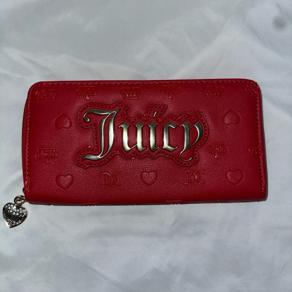Juicy Couture Red Embossed Heart Wallet